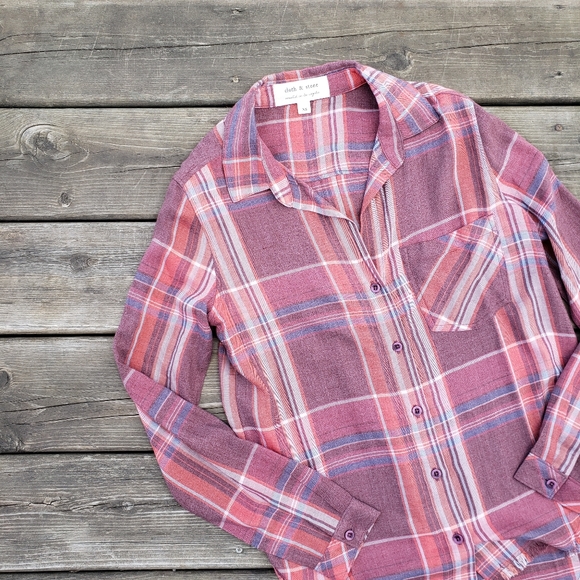 cloth & stone | fray button down - Picture 3 of 7